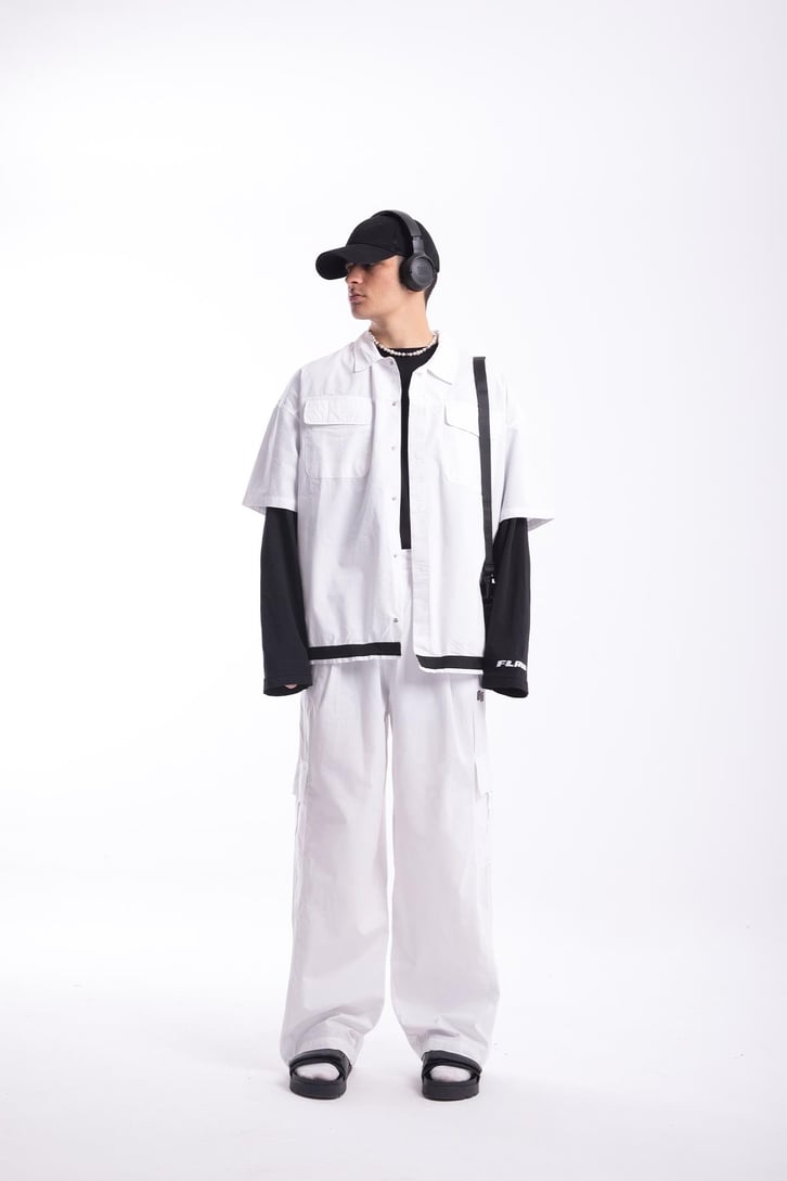 Basic  Relaxed Fit Poplin Kumaş Pantolon