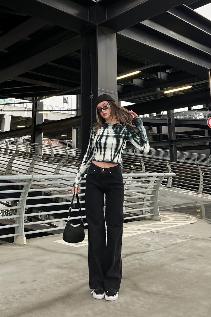Basic Siyah Baggy Jean