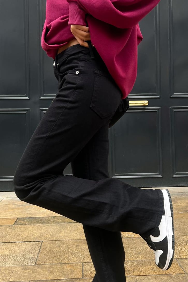 Basic Siyah Baggy Jean