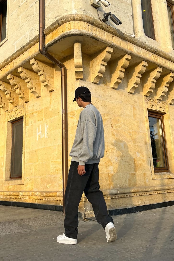 Basic Siyah Baggy Jean