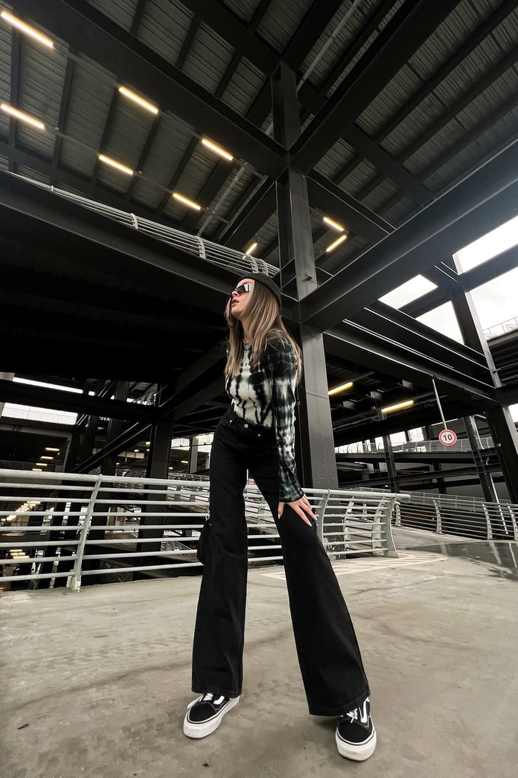 Basic Siyah Baggy Jean