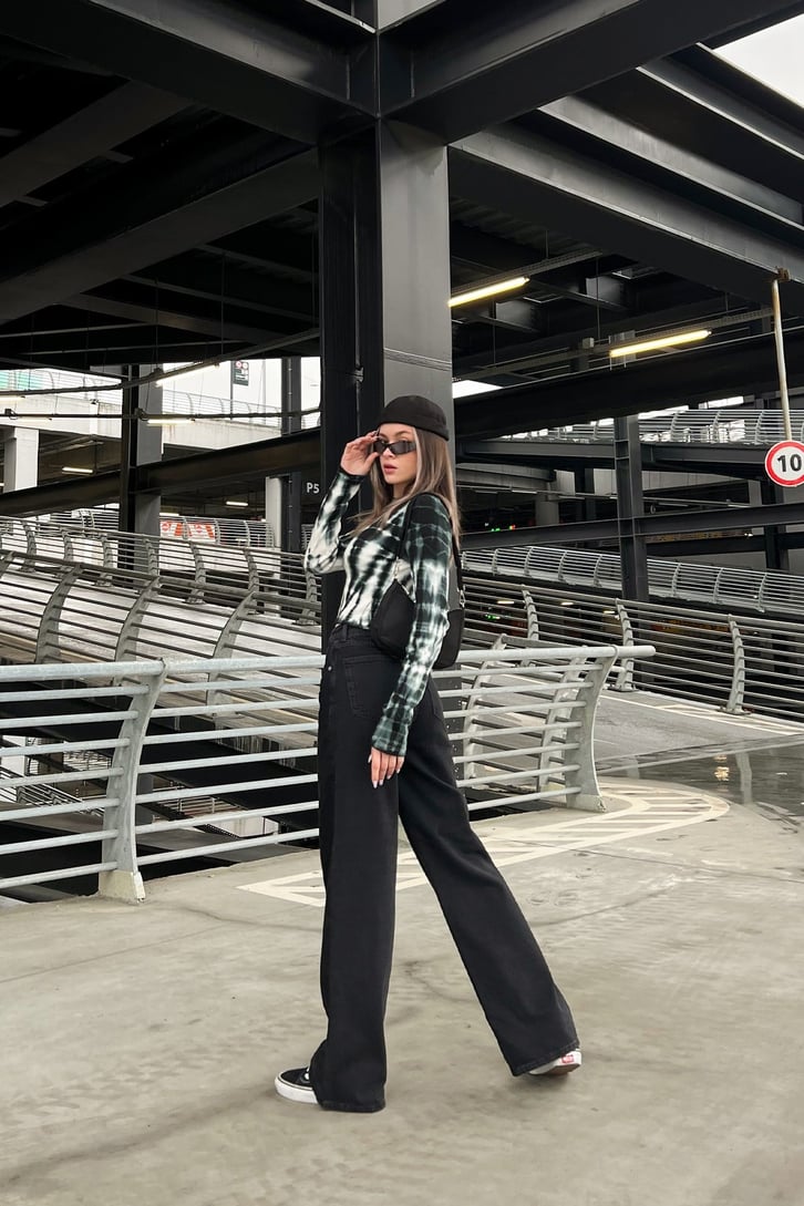 Basic Siyah Baggy Jean