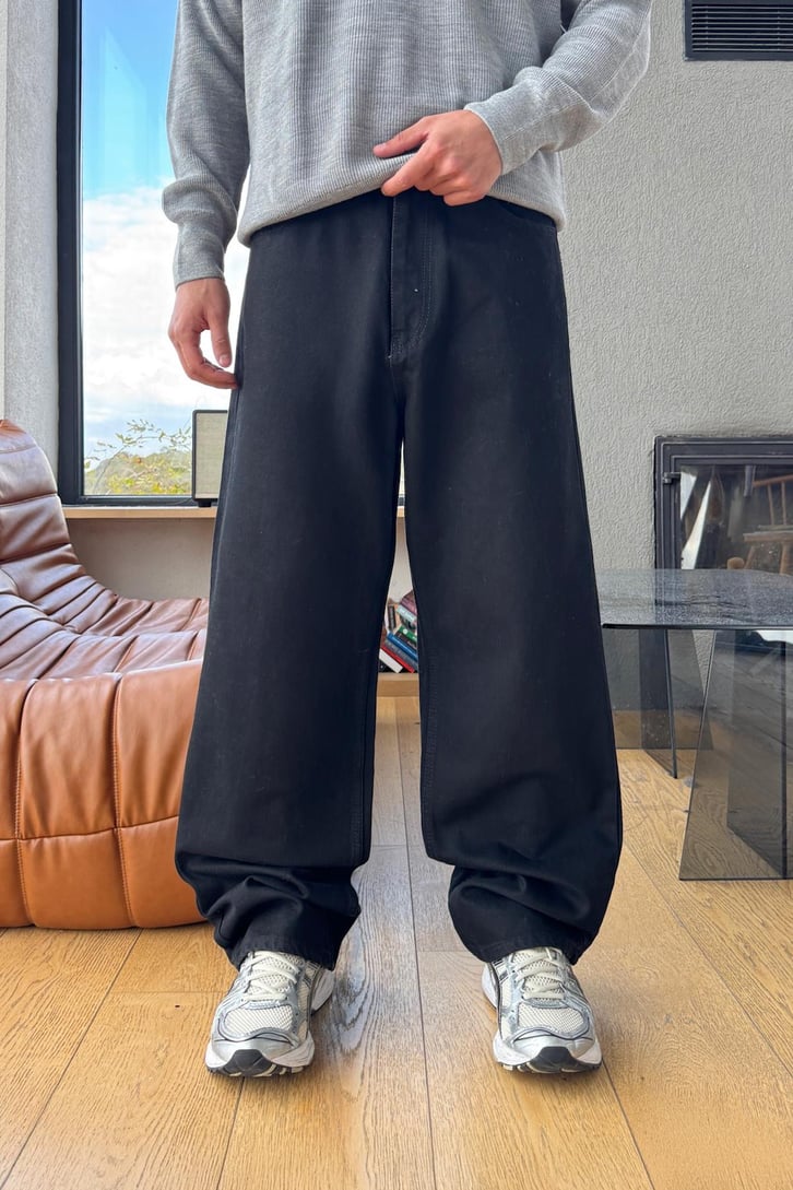 Basic Siyah Baggy Jean
