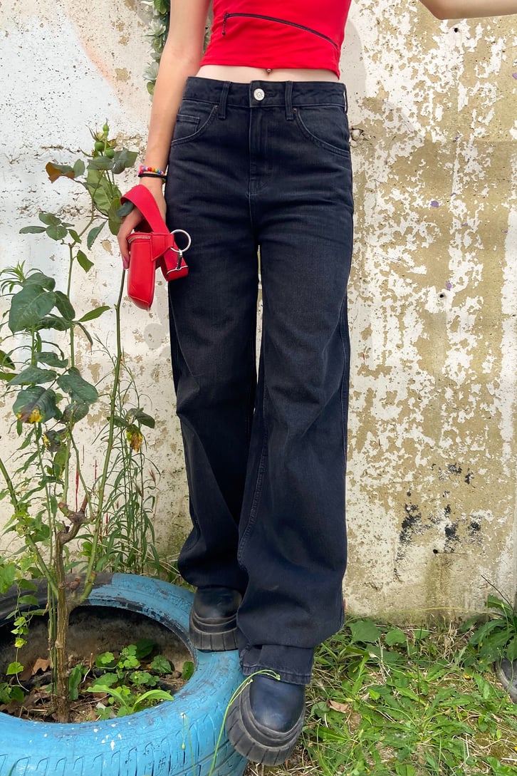 Basic Siyah Baggy Jean
