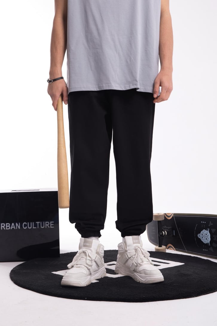Basic Siyah Jogger Pantolon