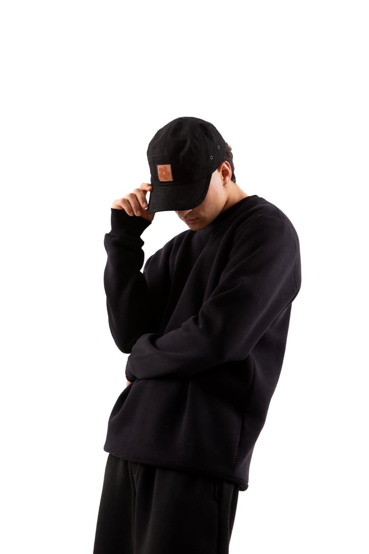 Basic Siyah Oversize Sweatshirt