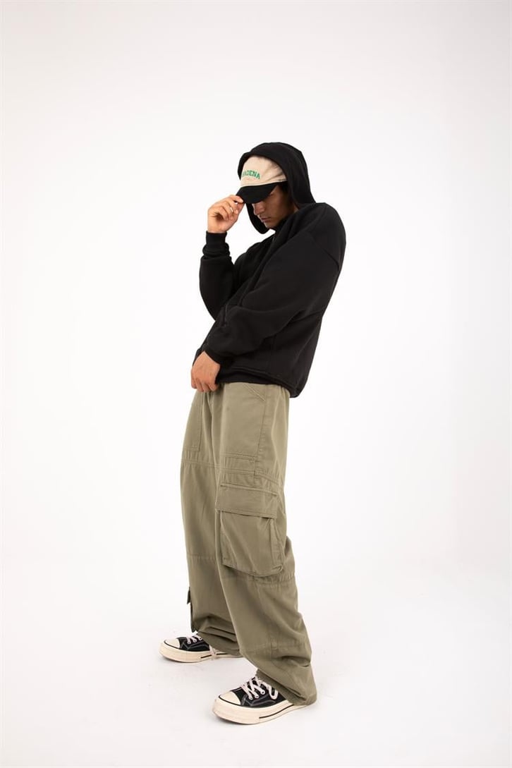 Basic Siyah Oversize Zip Hoodie