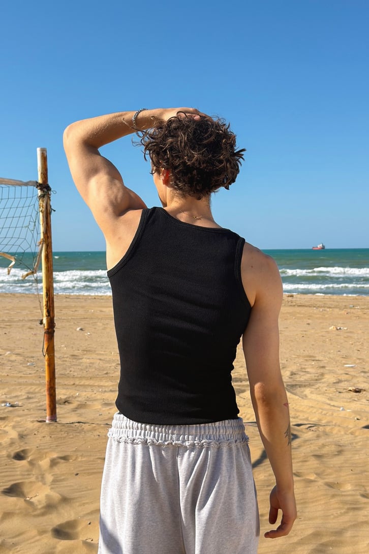Basic Tank Top Siyah Atlet