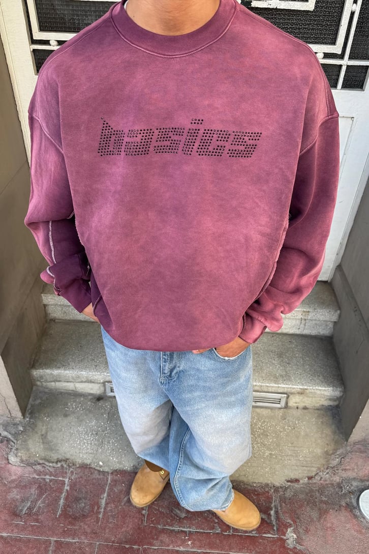 Basic Taş Nakışlı Sweatshirt