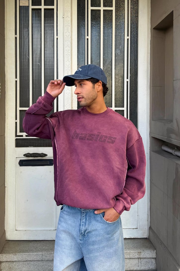 Basic Taş Nakışlı Sweatshirt