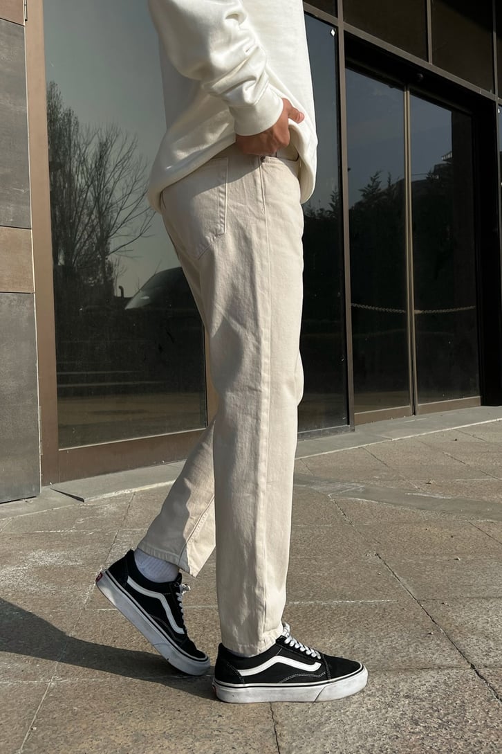 Basic Taş Rengi Regular Fit Jean