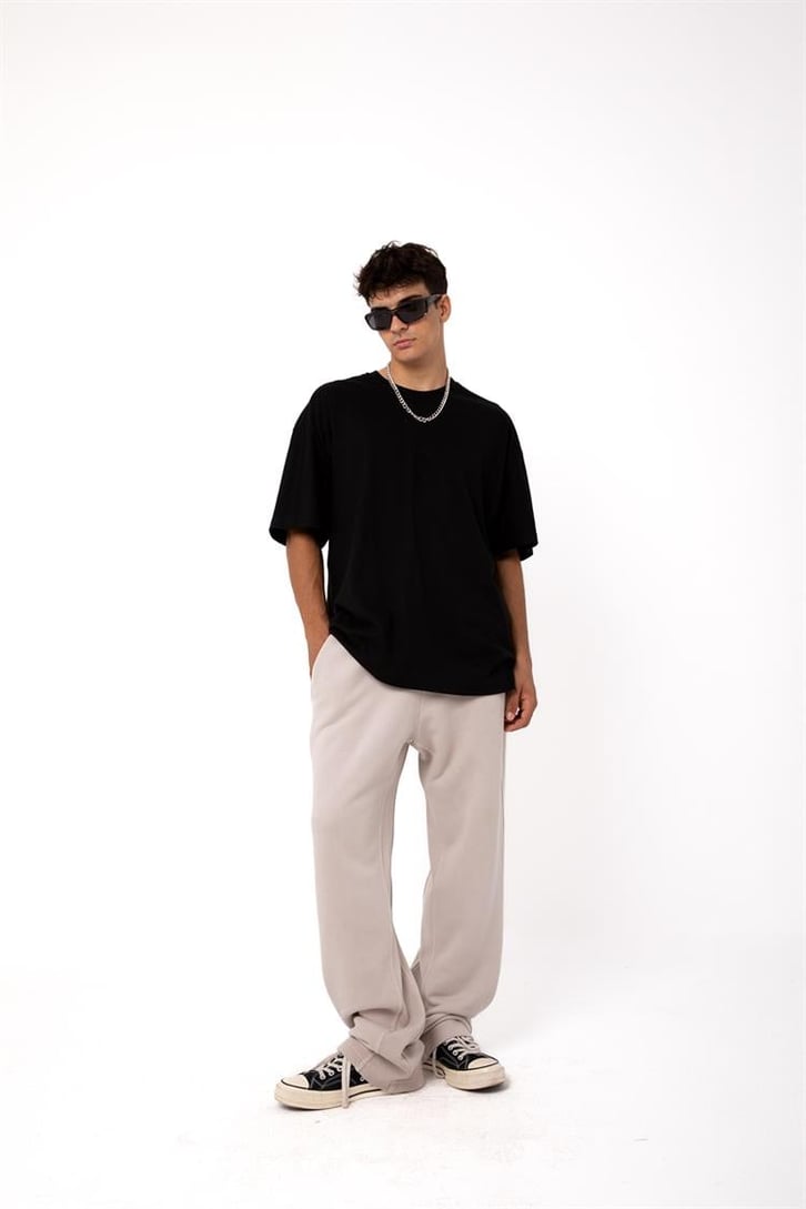 Basic Taş Rengi Relaxed Eşofman Altı