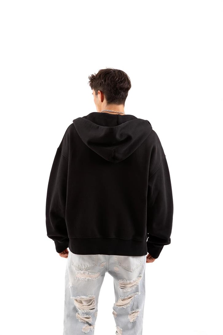 Basic Taş Rengi Zip Hoodie
