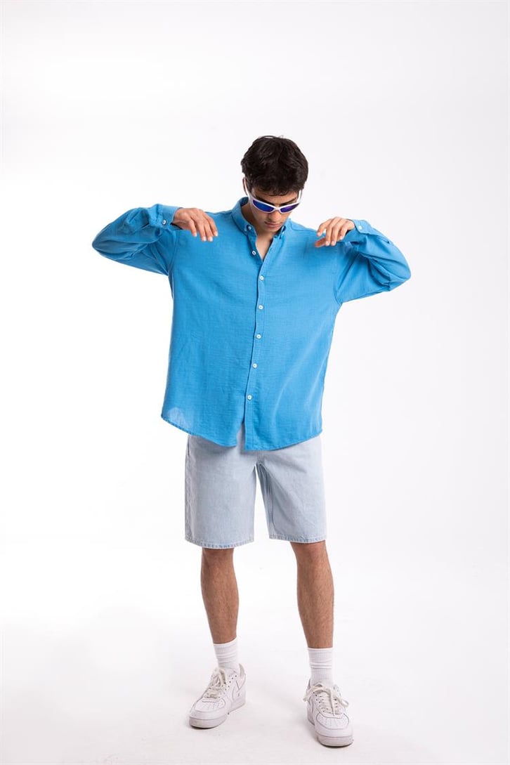 Basic  Uzun Kollu Oversize Gömlek