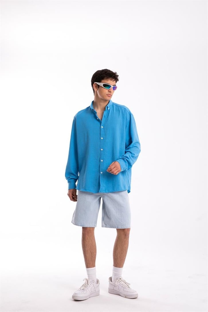 Basic  Uzun Kollu Oversize Gömlek