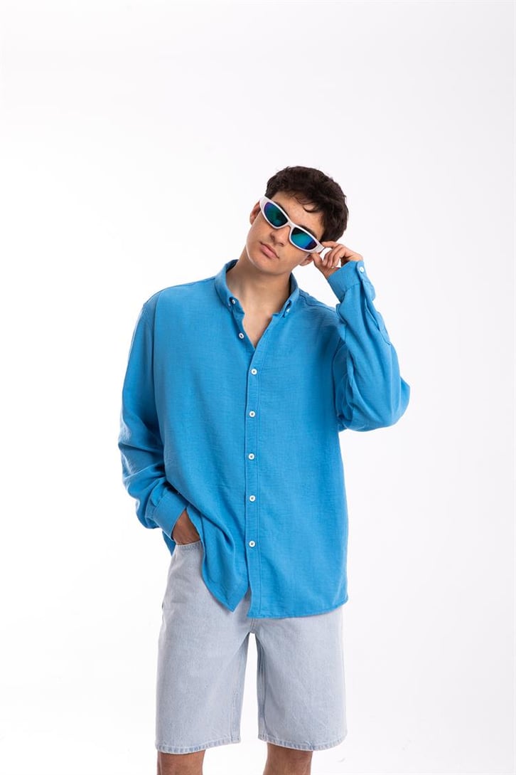 Basic  Uzun Kollu Oversize Gömlek