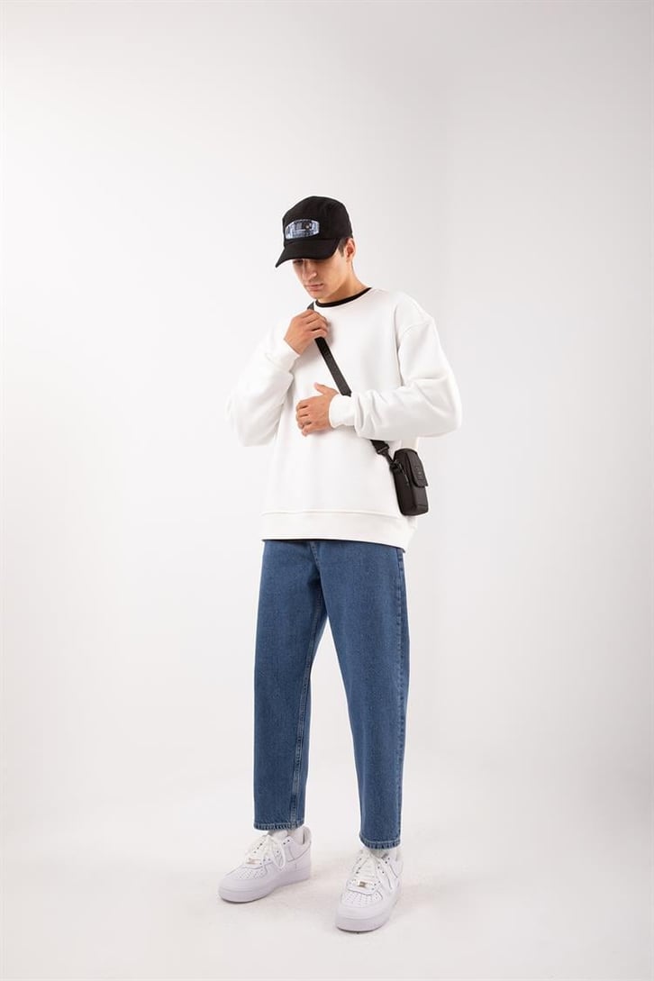 Basic Yeşil Oversize Sweatshirt