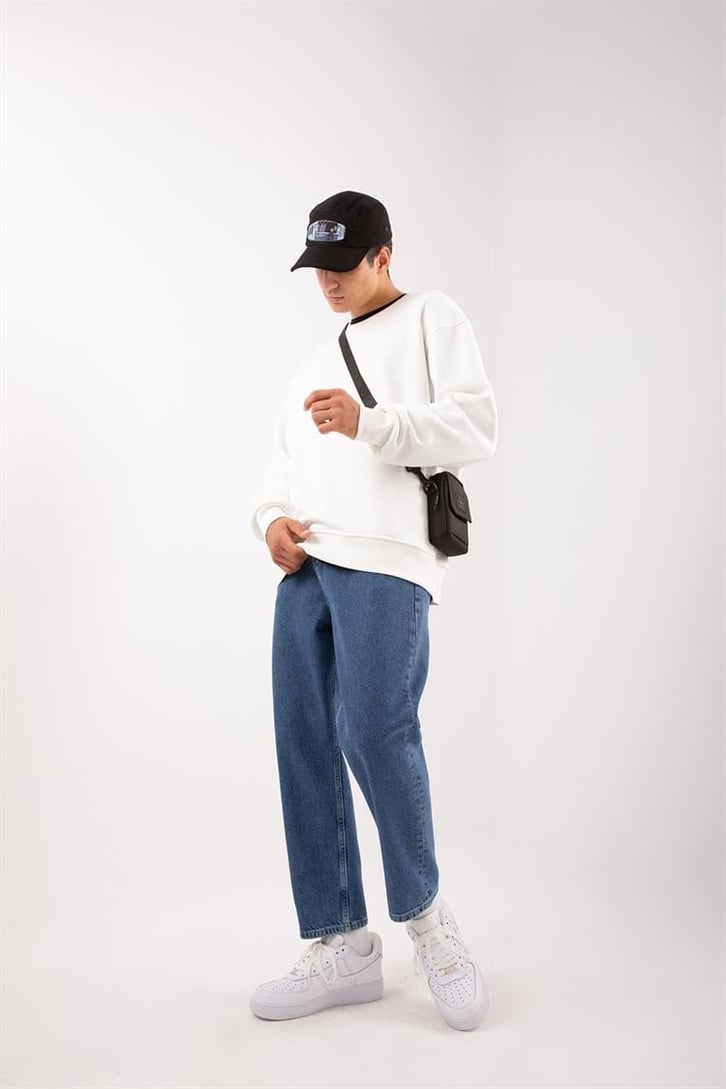 Basic Yeşil Oversize Sweatshirt