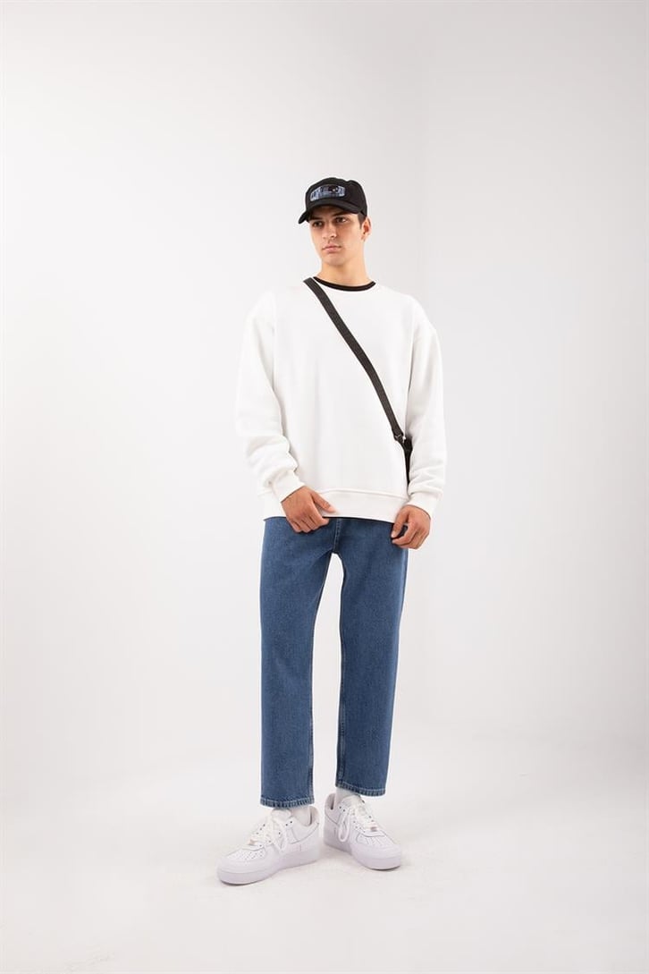 Basic Yeşil Oversize Sweatshirt