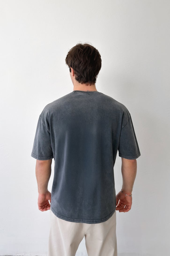 Basic Yıkamalı Acid Wash Tişört