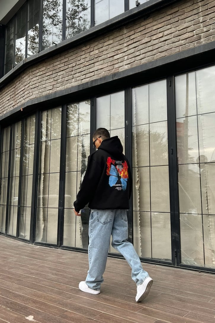 Basic Yıkamalı Buz Mavi Baggy Jean
