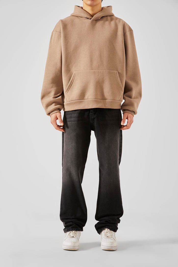 Basic Yıkamalı Siyah Baggy Jean