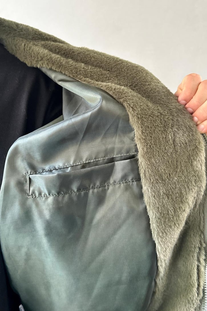 Basic Zip Oversize Peluş Ceket