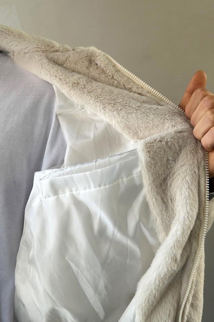 Basic Zip Oversize Peluş Ceket