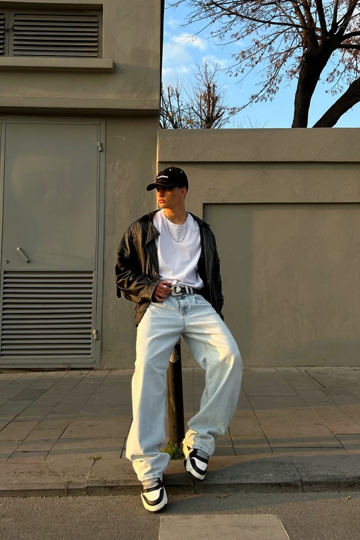Basiz Buz Mavi Baggy Jean