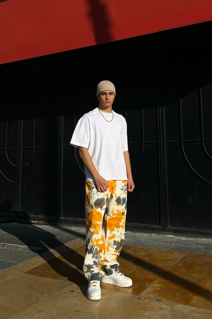 Batik Desen Turuncu Baggy Jean