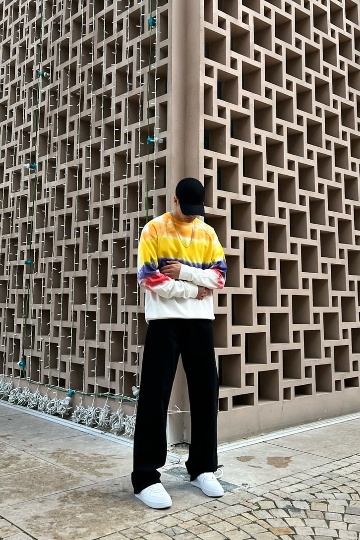 Batik Desen Turuncu Oversize Hoodie