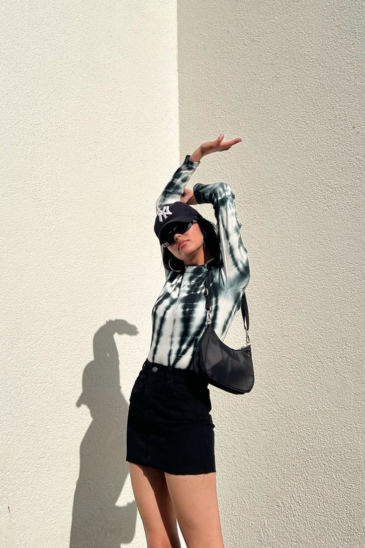 Batik Desen Uzun Kollu Crop