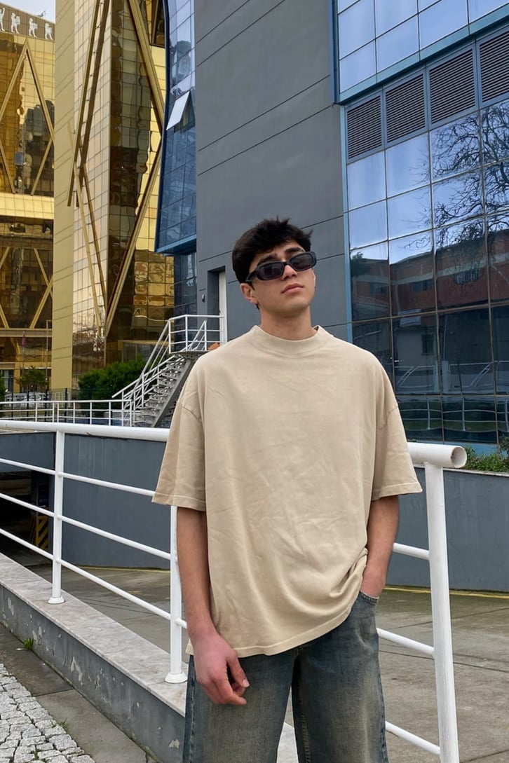 Beige Oversize Premium Tee