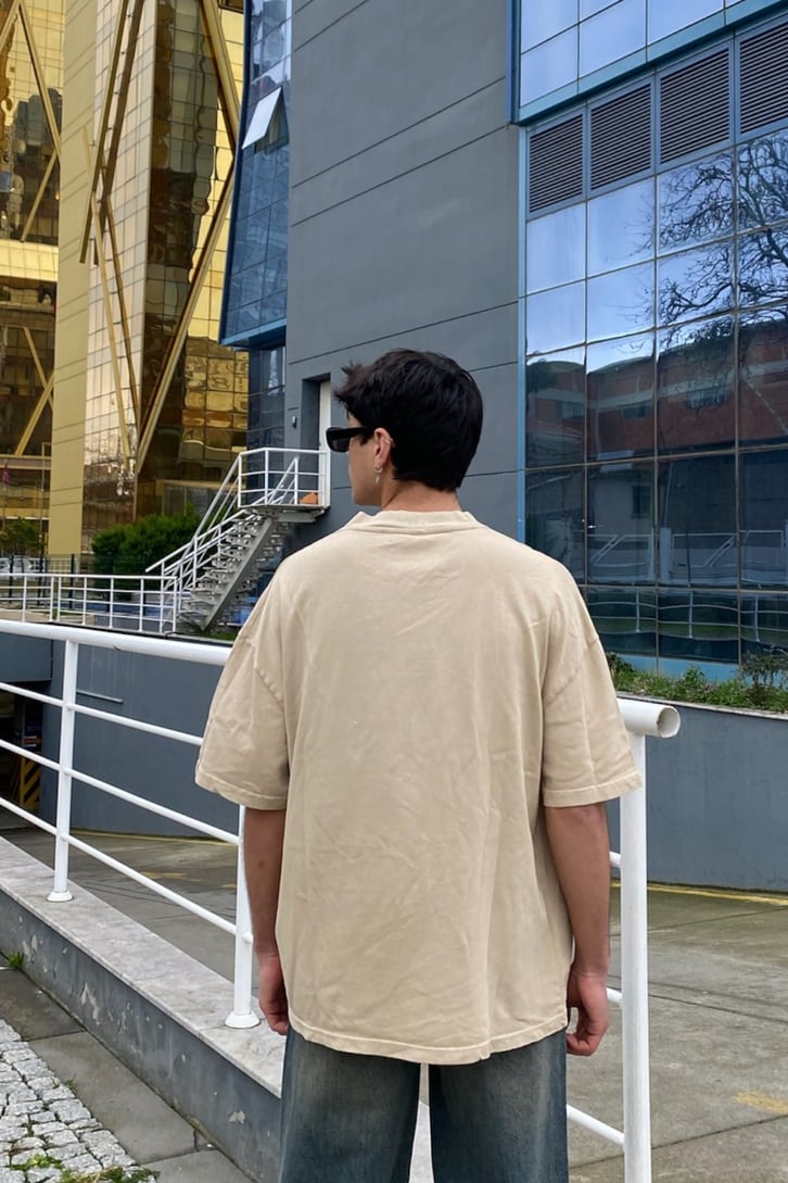 Beige Oversize Premium Tee