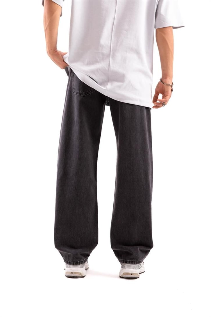 Bel Bağcıklı Baggy Antrasit Jean