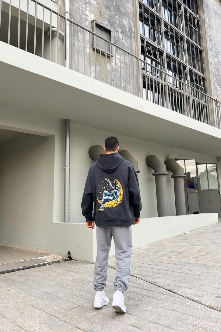 Bel Lastikli Basic Buz Gri Jogger Fit Eşofman Altı