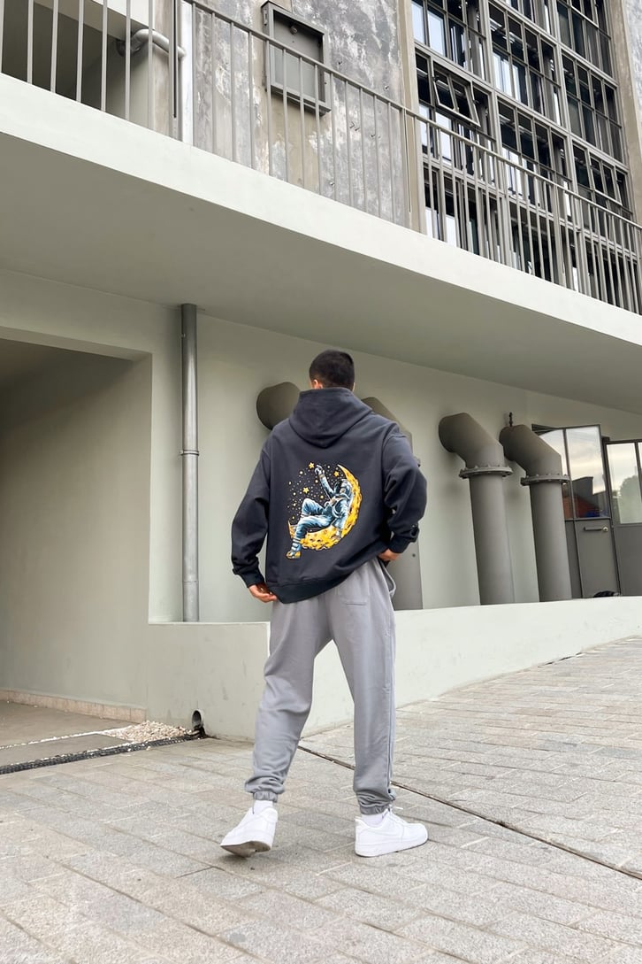 Bel Lastikli Basic Buz Gri Jogger Fit Eşofman Altı
