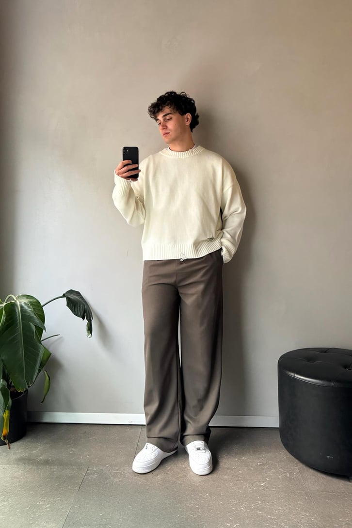 Bel Lastikli Basic Kumaş Pantolon