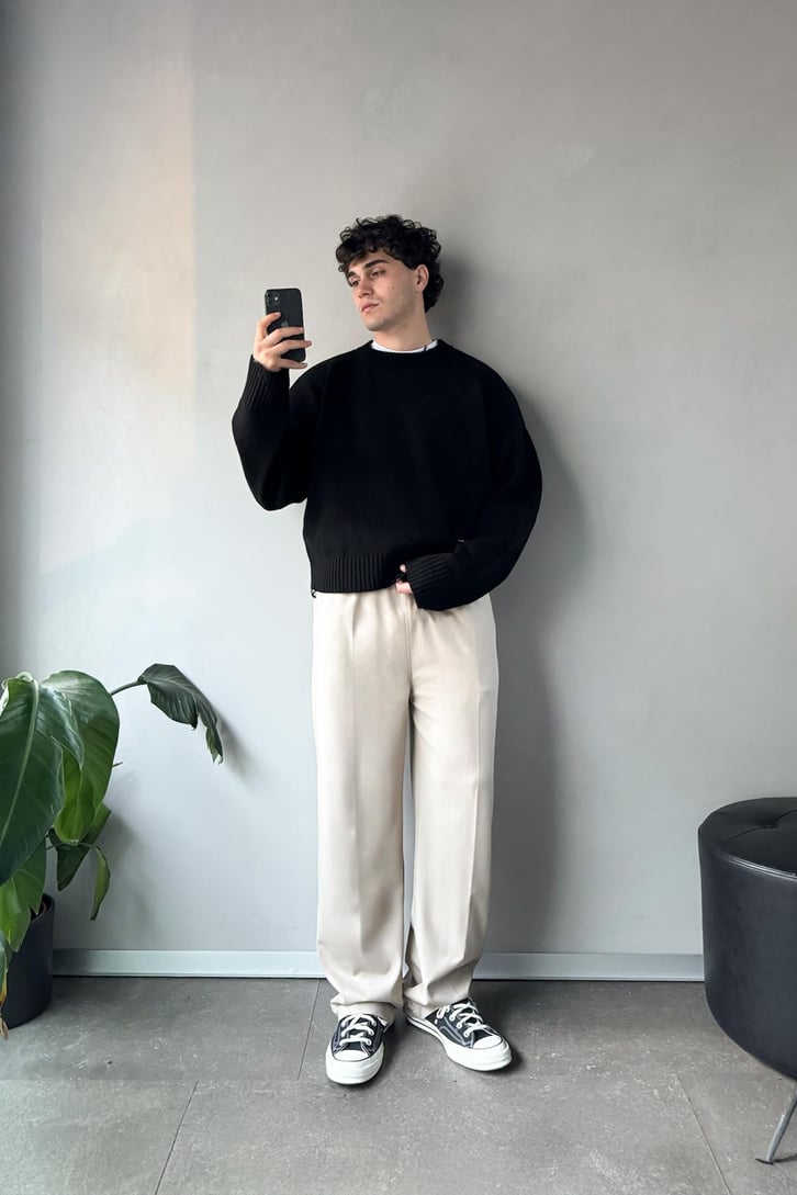 Bel Lastikli Basic Kumaş Pantolon