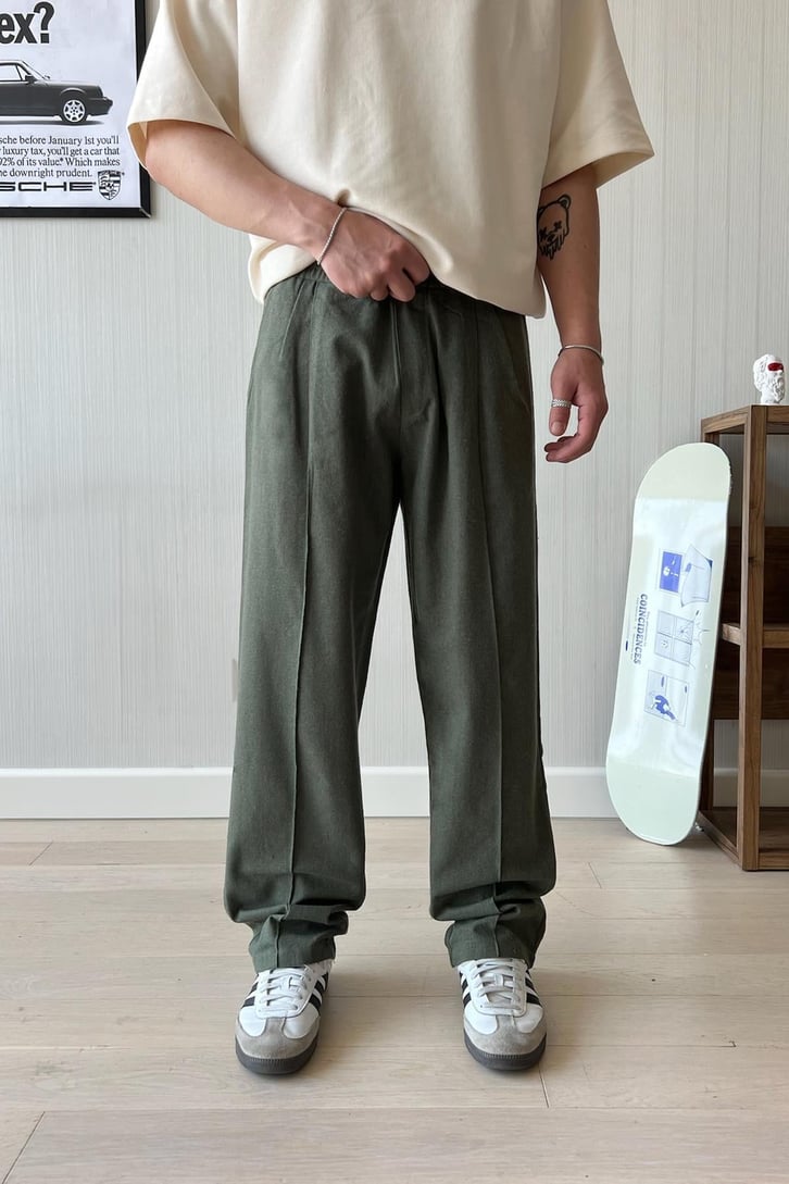 Bel Lastikli Basic Kumaş Pantolon