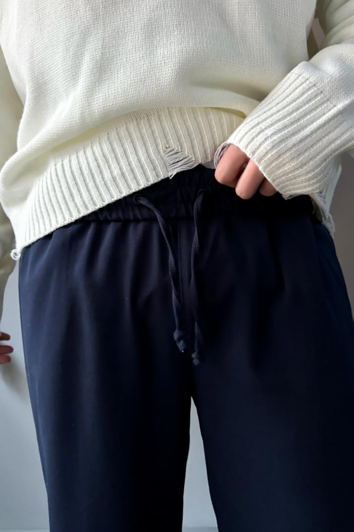 Bel Lastikli Basic Kumaş Pantolon