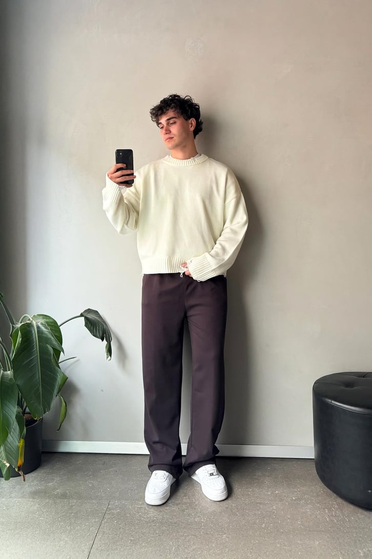 Bel Lastikli Basic Kumaş Pantolon