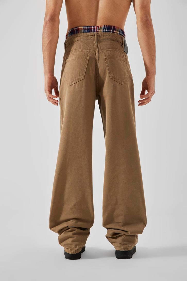 Bel Lastikli Camel Baggy Pantolon