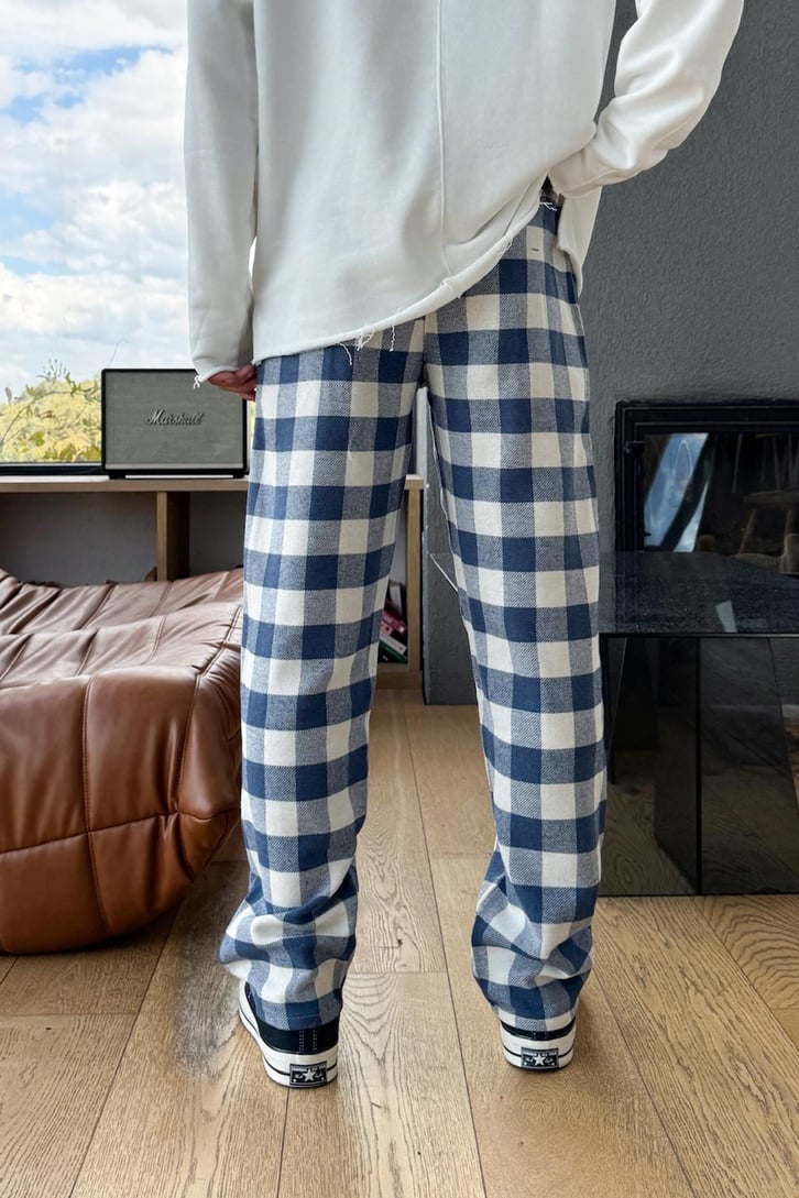 Bel Lastikli Ekose Model Eşofman Altı