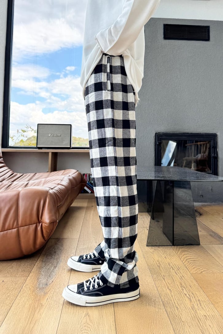 Bel Lastikli Ekose Model Eşofman Altı