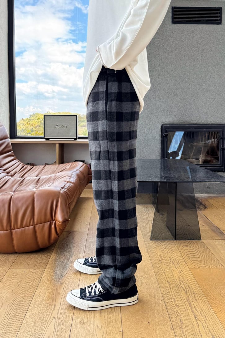 Bel Lastikli Ekose Model Eşofman Altı