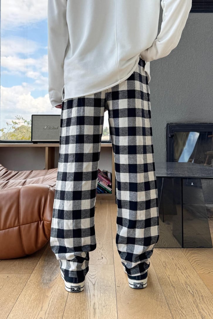 Bel Lastikli Ekose Model Eşofman Altı