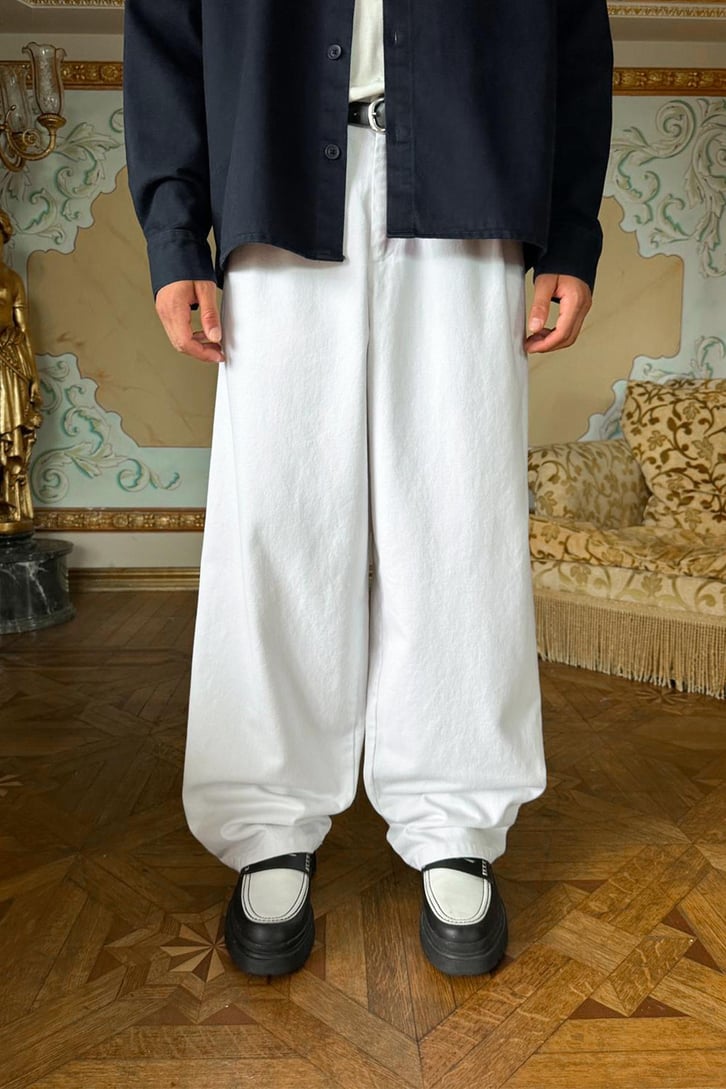 Bel Lastikli Gabardin Baggy Pantolon