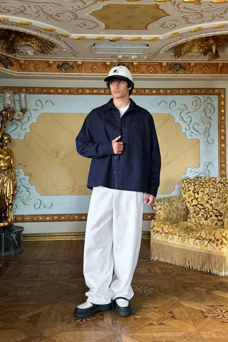 Bel Lastikli Gabardin Baggy Pantolon