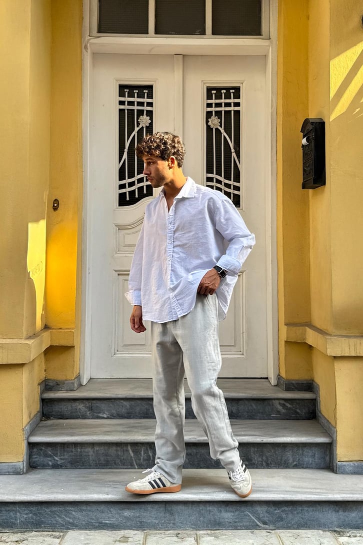 Bel Lastikli Gri Rahat Baggy Pantolon